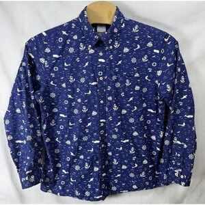 Brooks Brothers Regent Nautical Print Button Down Shirt Mens XL Sail Boat AOP